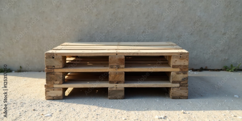 Poster rustic wooden pallet on concrete surface a simple, textured composition for design projects