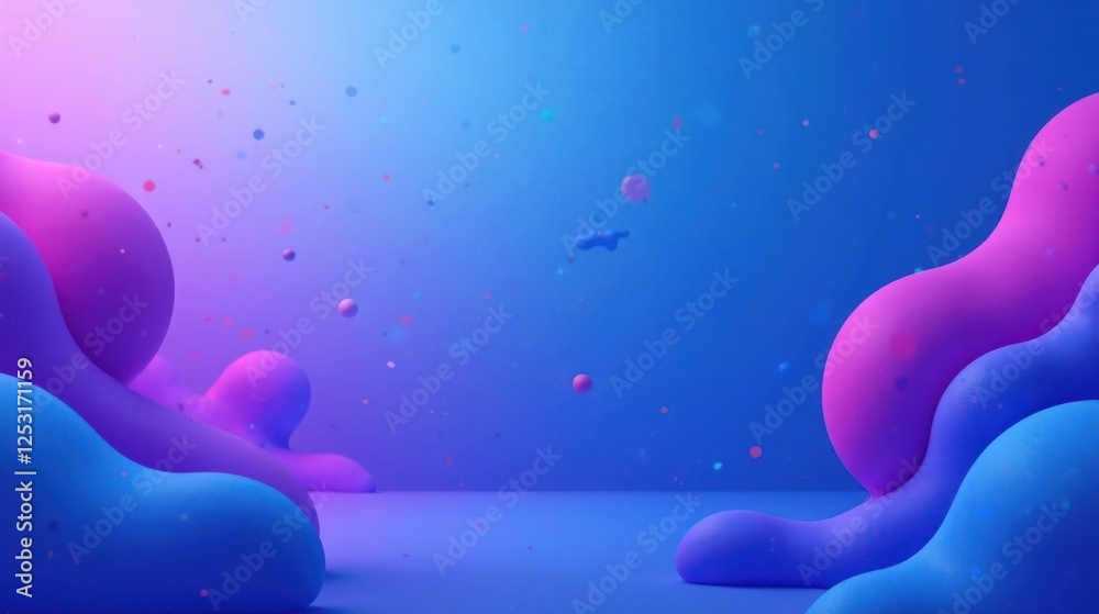Poster Abstract Colorful Liquid Forms with Floating Particles A Vivid and Dynamic Background Image