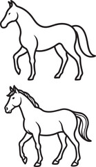 Fototapeta premium Line art horse icon design 