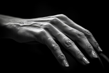 Artistic display of a gymnast's hand showcasing strength and elegance during rhythmic gymnastics practice