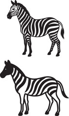Zebra animal icon set design 