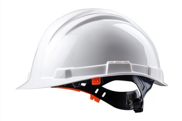 Fototapeta premium High-Quality White Safety Helmet with Adjustable Strap for Construction Worker Protection in Industrial Settings