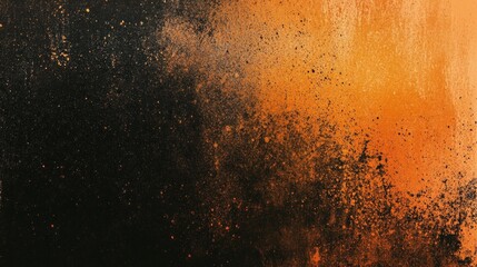 Abstract Orange and Black Splashes: A Textured Masterpiece