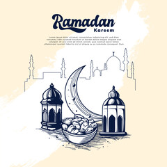 ramadan hand drawn celebration design