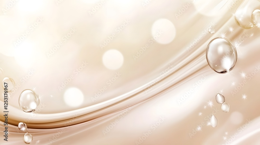 Fototapete Translucent water droplets gently suspended against a blurred pastel gradient background creating a serene and ethereal abstract composition with a soft elegant aesthetic
