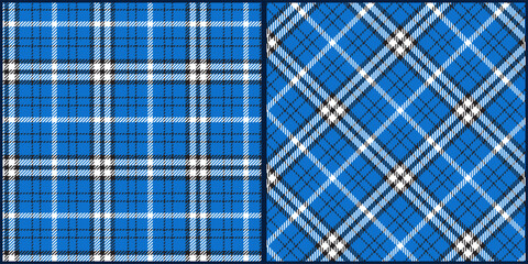 Blue plaid seamless pattern vector. Background graphic tartan fashion design use for print, texture, cloth, fabric, flannel.