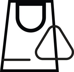  Icon of a shopping bag with a recycling triangle, symbolizing eco-friendly retail practices with transparent background.
