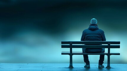 A person sitting on a bench, lost in deep thought.