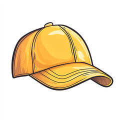 Fototapeta premium A vibrant yellow cap with a classic design. This stylish accessory is perfect for outdoor activities, casual outings, or sports events, adding a pop of color to any outfit.