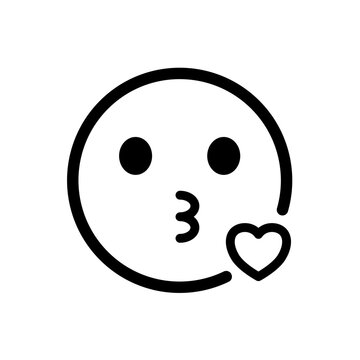 kissy face, kiss, love - emoji, vector icon