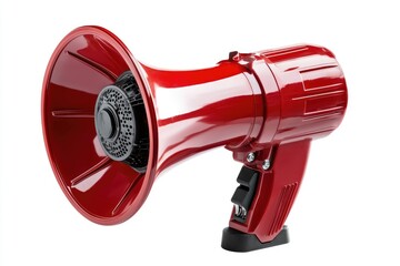 Bright Red Megaphone for Outdoor Events, Announcements, Sports, and Emergency Situations, High Volume Sound Amplification Device