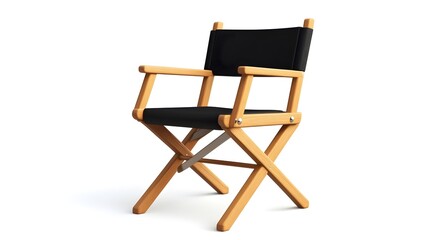 Wooden Folding Director s Chair in Movie Production Studio Setting