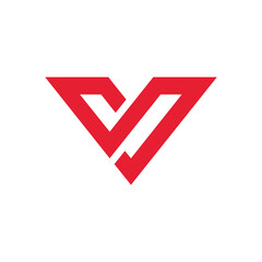 Abstract Letter V Logo design vector template on white background