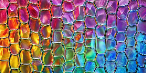 Colorful shimmering holographic rainbow background.