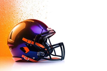 Fototapeta premium Colorful American Football Helmet with Vibrant Design on a Bright Background, Perfect for Sports and Team Promotions