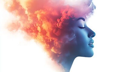 Dream concept illustration of a cloud on a white background. 