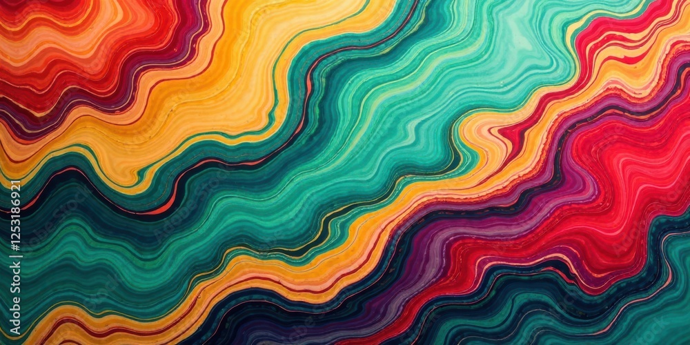 Poster abstract swirling hues a vibrant tapestry of colorful waves and curving lines