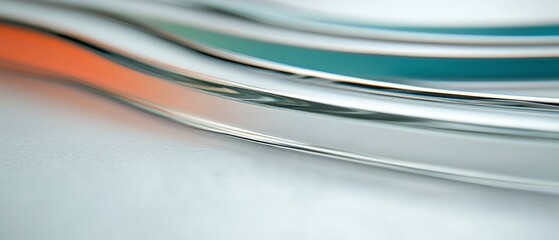 Obraz premium Abstract Silver Metallic Curves on White Background