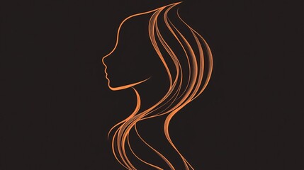 Minimalist flame silhouette drawn with one line. Vector template