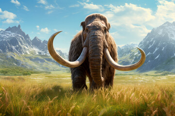 Obraz premium mammoth in forest at nature background
