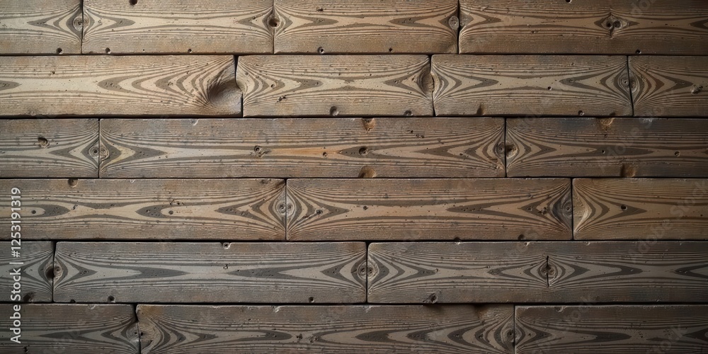 Aufkleber Intricate Wood Grain Pattern on Horizontal Planks, Showing Unique Textured Surface and Subtle Color Variations
