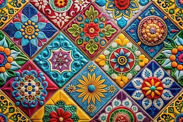 Vibrant Colorful Tile Pattern Background -  Perfect for Design Projects