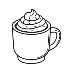 Cozy Coloring page, Line art, Bold and easy image, coloring sheet isolated vector illustration