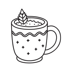 Cozy Coloring page, Line art, Bold and easy image, coloring sheet isolated vector illustration