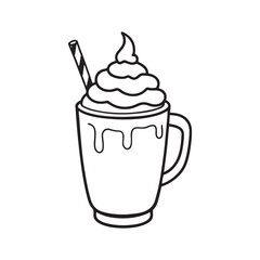 Cozy Coloring page, Line art, Bold and easy image, coloring sheet isolated vector illustration