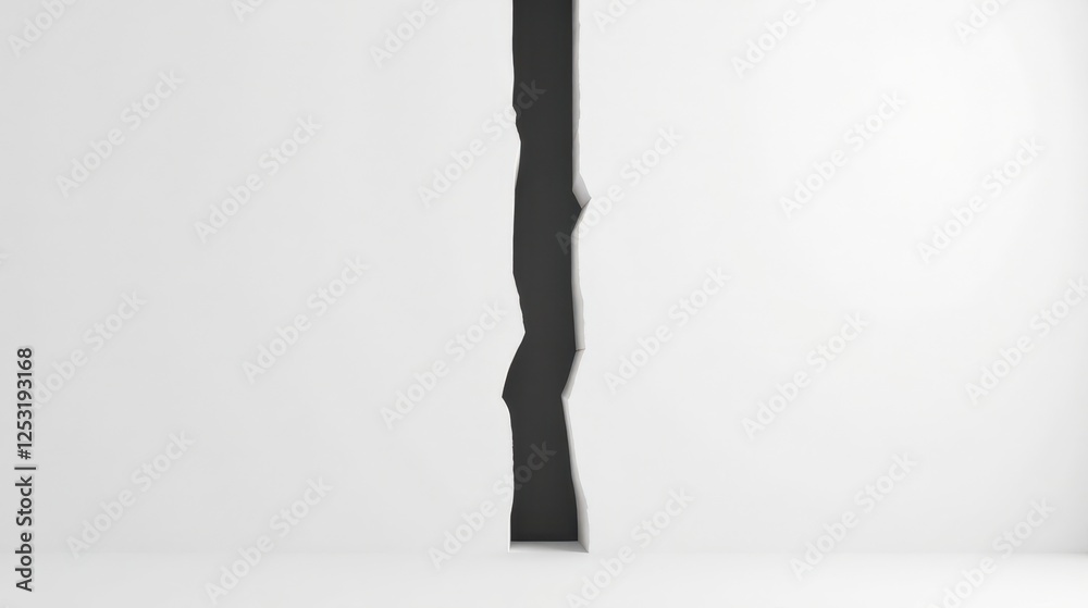 Poster Abstract Vertical Crack in a White Surface A Minimalist Design Element for Modern Backgrounds