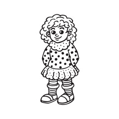 Cozy Coloring page, Line art, Bold and easy image, coloring sheet isolated vector illustration