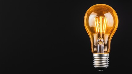 Illuminating lightbulb,  studio shot,  modern lighting, for use in design, or web