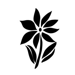 Silhouettes Flower icon set