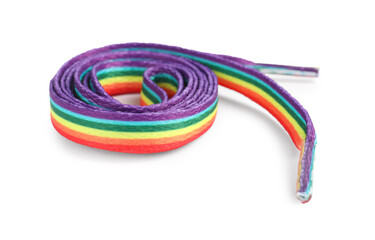 Shoelace in LGBT colors on white background