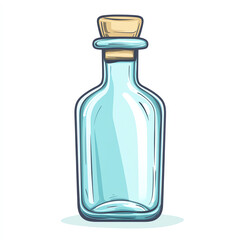 A beautifully illustrated glass bottle with a cork, perfect for designs, graphics, and creative projects