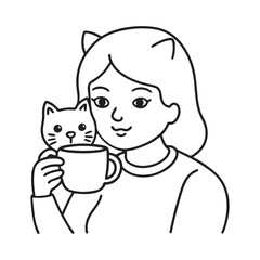 Cozy Coloring page, Line art, Bold and easy image, coloring sheet isolated vector illustration