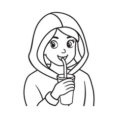 Cozy Coloring page, Line art, Bold and easy image, coloring sheet isolated vector illustration