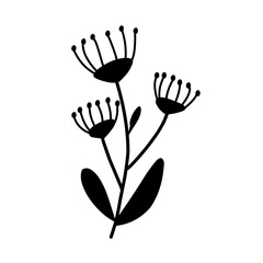 Silhouettes Flower icon set