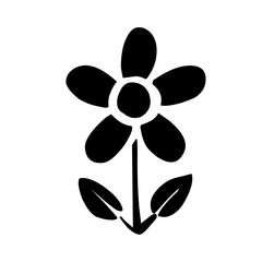 Silhouettes Flower icon set