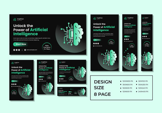 Artificial Intelligence and Deep Learning Web Banner Set