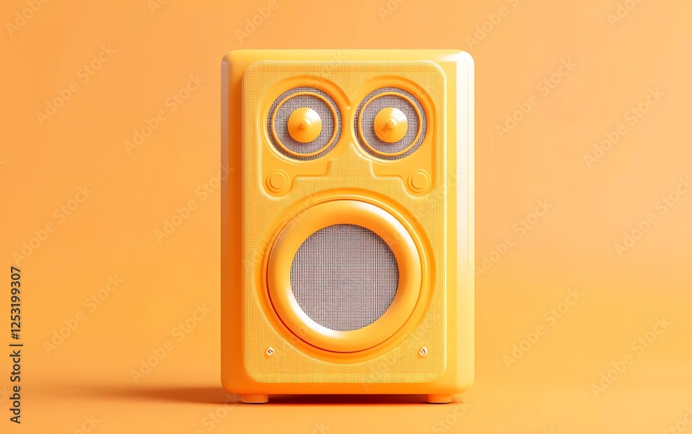 Fototapete a music player with buttons and speakers on both sides, a simple design style, a solid color backgro