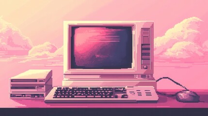 Retro old computer user interface,Pink Y2K computer window page and retro interface of PC screenTrendy,y2k pc element,8 bit pixel art,Transgressive conceptual modern art,kawaii retro 90s style.