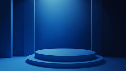 Fototapeta premium Simple blue gradient background, featuring smooth transitions between shades of blue, perfect for creating a calm, modern, and clean design aesthetic.