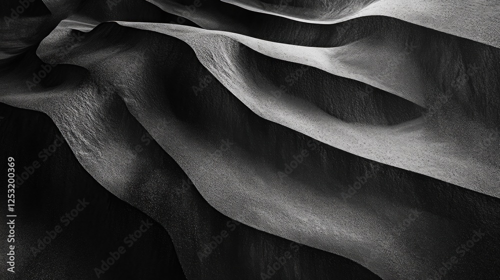 Poster Abstract Sand Dunes: Monochromatic Desert Landscape Photography