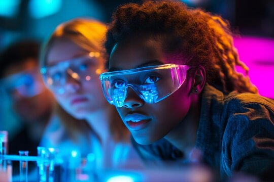 Inspiring young minds engage in innovative science experiments at school. Generative AI