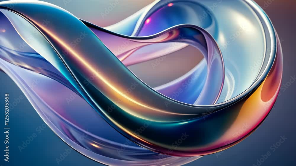 Poster Fluid patterns intertwine in a mesmerizing dance with vibrant colors and smooth transitions in a creative abstract display. Generative AI