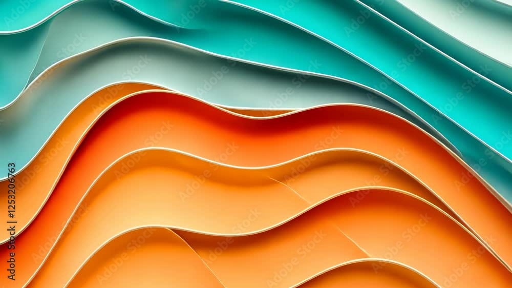 Poster wavy patterns in vibrant colors create a mesmerizing visual experience in this artistic display. gen