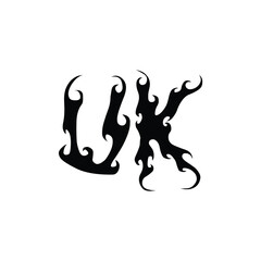 Obraz premium UK monogram logo design letter text name symbol monochrome logotype alphabet character simple logo