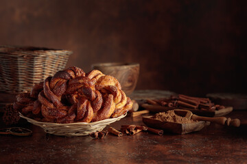 Traditional Scandinavian soft pretzels with cinnamon and sugar.