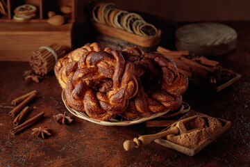 Traditional Scandinavian soft pretzels with cinnamon and sugar.
